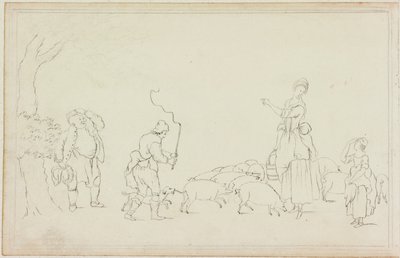 Scene with Pig Drover by William Beilby